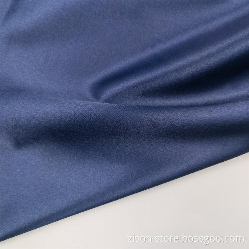 Elegan Biru Safir 100% Kain Poliester Spandex Satin